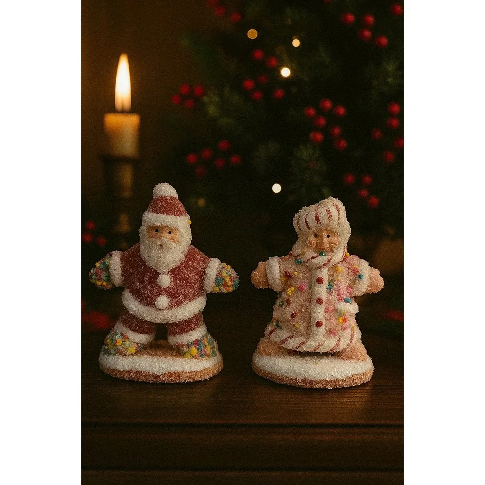 Simple Traditions Dept 56 Sweet Treats Express Santa, Mrs Cookie Claus Figurines